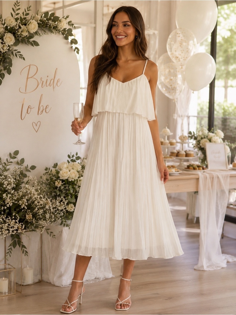 Steve Madden Pleated Dress 10 Bridal Shower Bachelorette MSRP $129